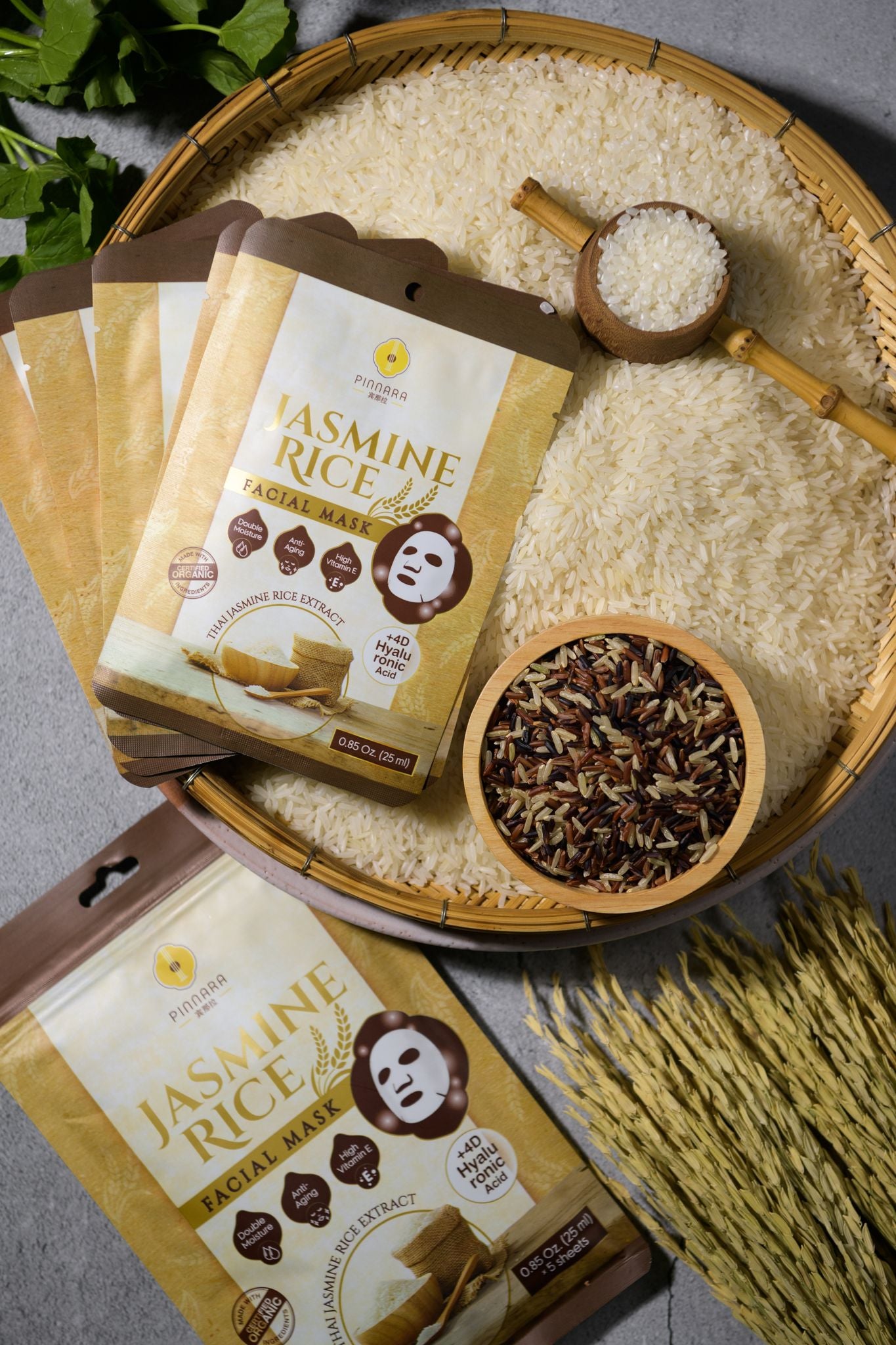 ジャスミンライス フェイシャルマスク×5枚セット 送料無料 Jasmine Rice Facial Mask
