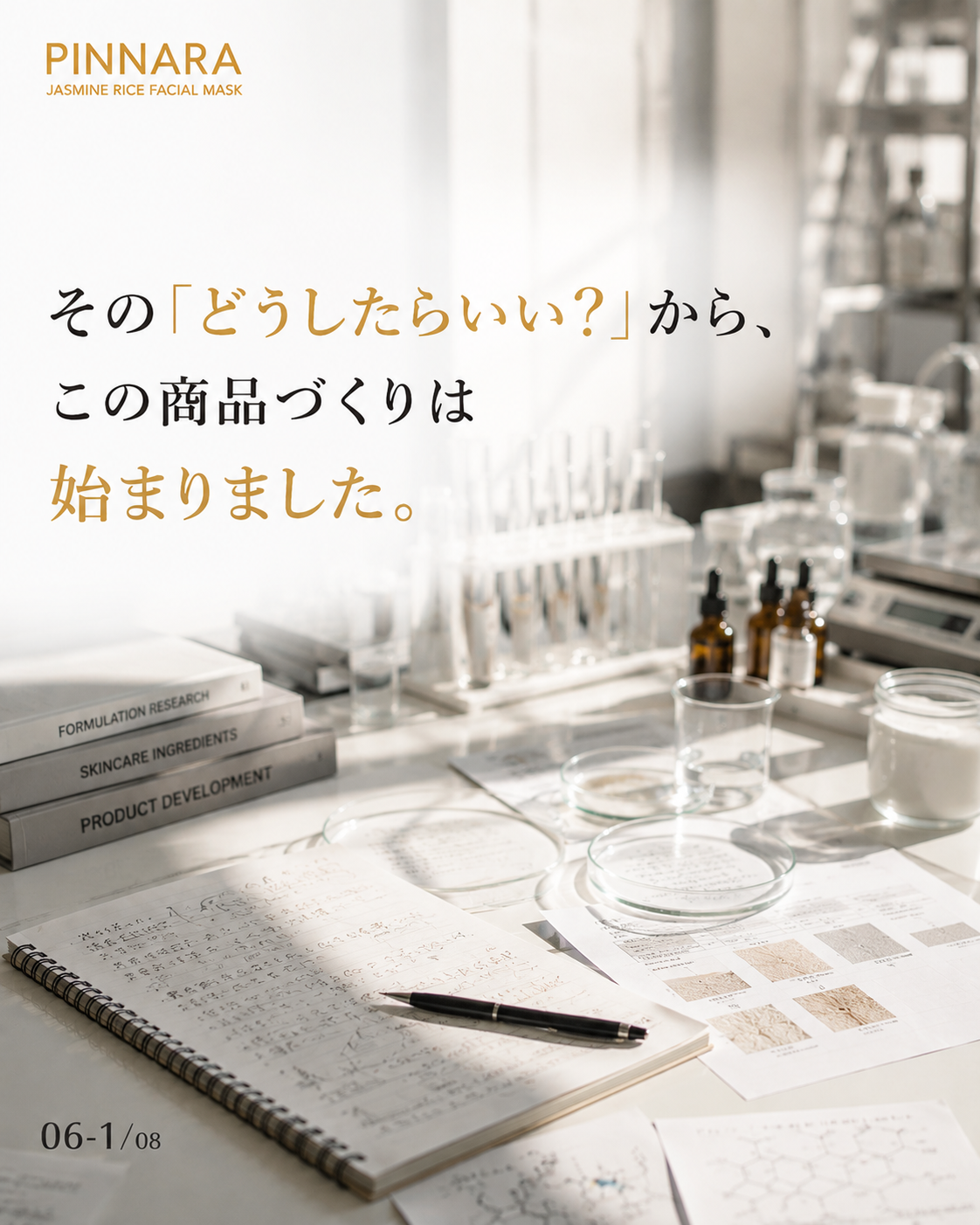 PINNARA ジャスミンライス フェイシャルマスク 5枚セット｜美容液25mL シートマスク・フェイスパック　